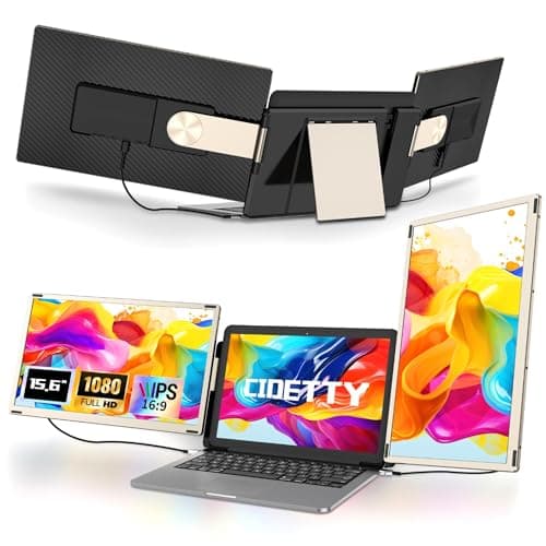 CIDETTY Laptop Screen Extender Portable, Detachable 15.6" FHD 1080P Portable Monitor for Laptops, Triple Laptop Monitor Extender compatiable with Windows, Mac, Android, Chrome, Switch & PS