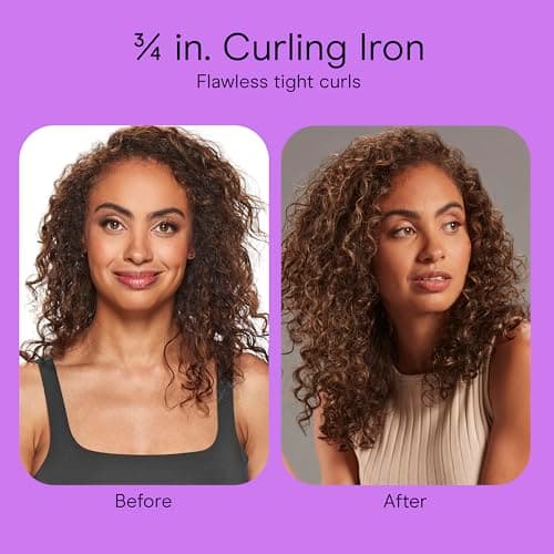 Conair Double Ceramic ¾-Inch Curling Iron, ¾-Inch Barrel Creates Tight Curls, Hair Curler for Use on Short, Medium, & Long Hair, White/Rose Gold 9