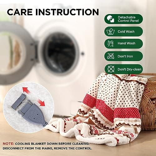 Westinghouse Christmas Heated Throw Blanket, Super Soft Flannel to Sherpa Electric Throw with 6 Heating Levels & 2-10 Hours Auto Off, Fast Heating & Overheat Protection, 50x60 Inch 7