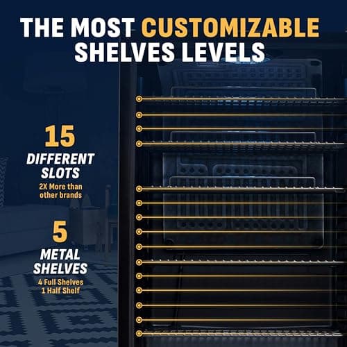 NewAir 126 Can Beverage Refrigerator | Freestanding Small Mini Fridge for Bedroom with Glass Door | Drink Cooler with Adjustable Shelves, Quiet Cooling & Locking Door | Black 8