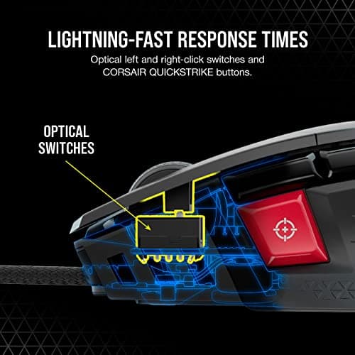 Corsair M65 RGB Ultra Tunable FPS Gaming Mouse Marksman 26,000 DPI Optical Sensor, Optical Switches, AXON Hyper-Processing Technology, Sensor Fusion Control, Tunable Weight System - Black 5