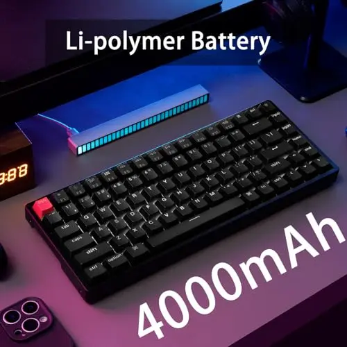 Keychron K2 QMK Wireless Mechanical Gaming Keyboard, 75% Layout with Super Brown Switch, White LED Backlight Rechargeable Wired Bluetooth Professional Office Keyboard for Mac/Windows, Version 3 5