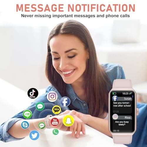 Moremore Fitness Tracker with 24/7 Heart Rate, Blood Pressure, Sleep Tracker, Calorie Tracking, Waterproof Fitness Watch, Activity Tracker with Step Tracker for Women Men, Pink 6