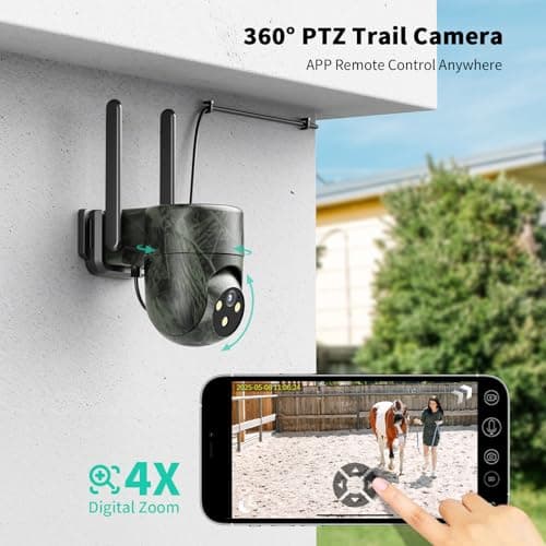 LIWAN No WiFi Security Camera, 4G LTE Cellular Security Camera Wired Outdoor, Plug-in for 24/7 Recording, 2K Color Night Vision, Built-in SIM Card, 32G Memory Card, Farm, Barn 6