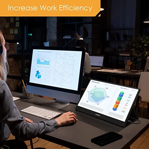 Yodoit Portable Monitor for Laptop 1920×1080 15.6" FHD Travel Screen IPS Display with USB Type C Port and Built-in Speakers with Cover Compatible with PC, MacBook, Xbox (Black) 8