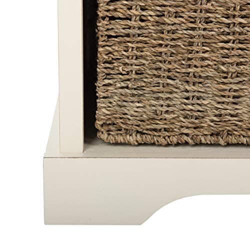 Safavieh American Homes Collection Lonan Grey and White Wicker Storage Bench 10