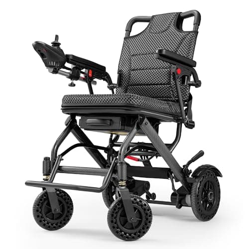 Electric Wheelchair Super Lightweight,Only 38lbs, Foldable Electric Wheelchair for Adults,Travel Size,Airline Approved,Intelligent Folding Electric Wheelchairs for Seniors, All Terrain