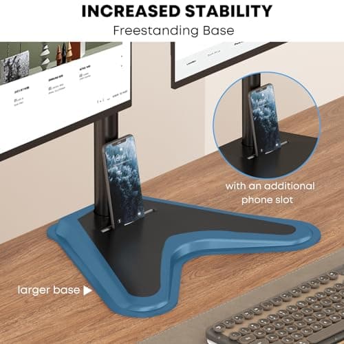 Quad Monitor Stand, Fully Adjustable Stacked 4 Screen Desk Mount for 17 to 32 Inch Computer Screens,Hold up to 19.8lbs Each,Black 6