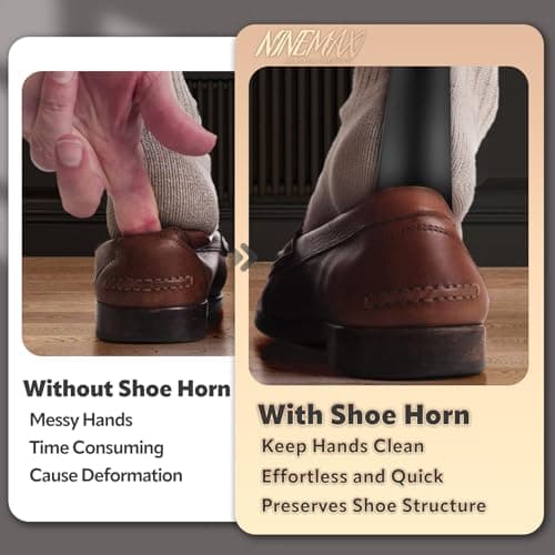 NINEMAX Plastic Shoe Horn 7.5Inch, Travel Shoe Horns Small Short Portable with Hook for Men Women Seniors Kids (Pack of 1) 5