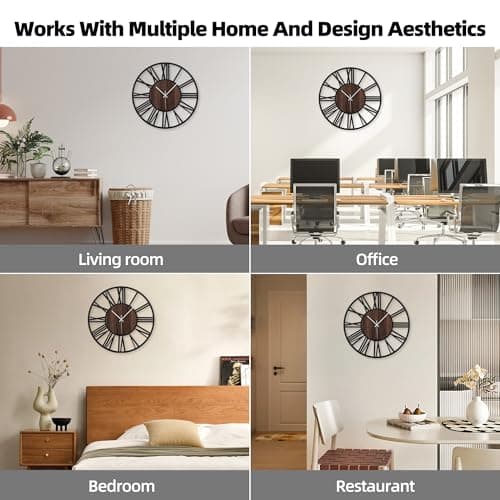 Mee 2ou 20 Inch Large Metal Wall Clock with Voice and Light Sensor Night Light, Glow in The Dark Non-Ticking Silent Battery Operated Decorative Oversized Wall Clock for Bedroom Living Room Decor 9