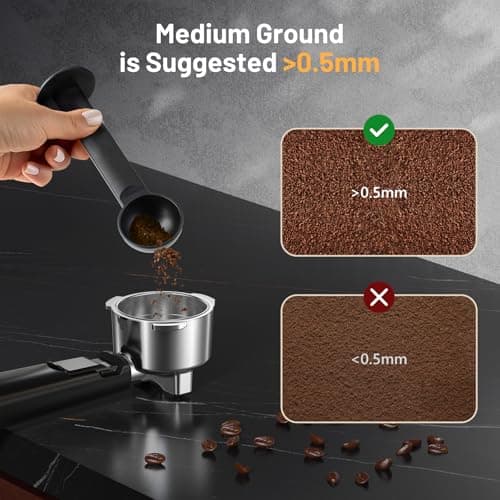 RELEXNOW Espresso Machine, 20 Bar Espresso Maker Milk Frother & LCD Panel, Hot & Iced with Rapid Cold Brew, Stainless Steel Espresso Coffee Machine with 41oz Water Tank for Cappuccino, Latte 8