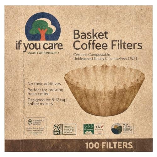 If You Care Coffee Filter Baskets ( 1x100 CT ), Fits 8-12 Cup Drip Coffee Makers