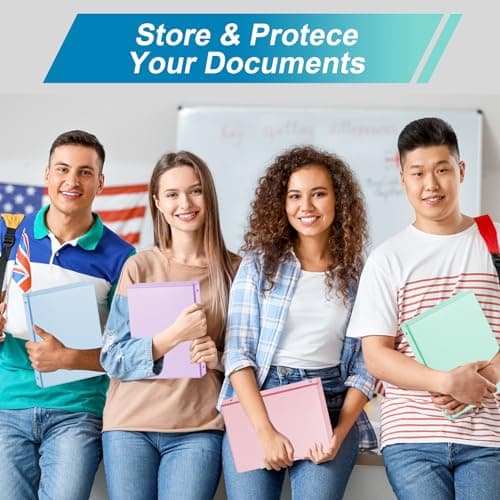 SUIN 1 Inch 3 Ring Binder 4 Pack Pastel Colors, Holds 200 Sheets Letter Size with Pockets for School Office Home 7