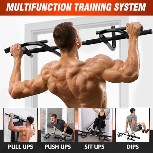 Multi Grip Pull Up Bar for Strength Training - Door Frame Wide Pull-up Bar, Chin Up Bar for Exercise, Door Workout Bar with Foam Grips 5