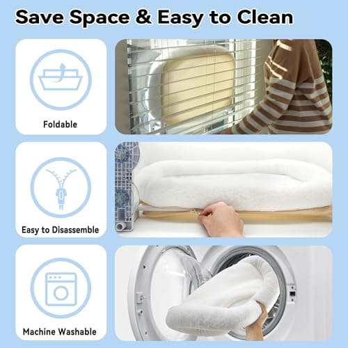 Cat Window Perch, Cat Window Hammock Soft and Comfortable Window Seat Bed with Washable Cover,Simple Install and Easy Clean Upgraded Suction Cups Hold up to 40lbs,Suitable for Window Width Over 24in 5