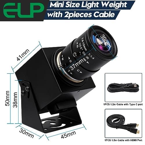 ELP 4K HDMI USB Camera - 2.8-12mm 4X Zoom Webcam With Manual Adjustment for Computer, TV, Projector, Monitor 8