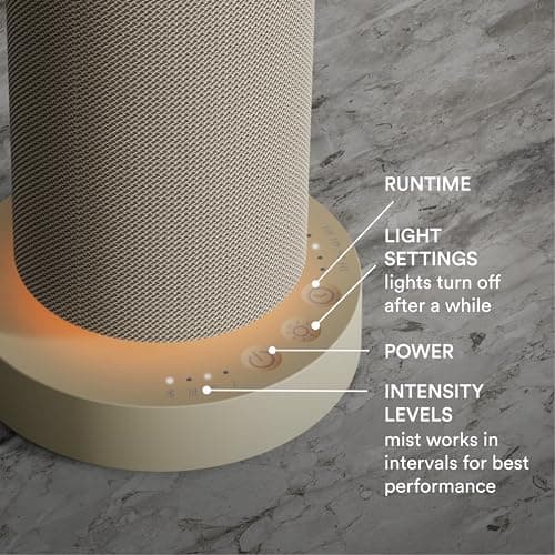Homedics SereneScent Mini Fabric Rechargeable Waterless Diffuser, Cordless Aromatherapy Device, Use with SereneScent Oil 15ml (Sold Separately), Adjustable Mist Intensity & Ambient Light, Beige 5