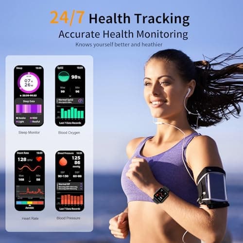 QONBINK Smart Watch, Smartwatches for Men Women, 1.85" HD Fitness Tracker (Answer/Make Calls), 120+ Sport Modes, Heart Rate/Sleep Monitor, IP68 Waterproof Fitness Watch, Smartwatch for Android iOS 5