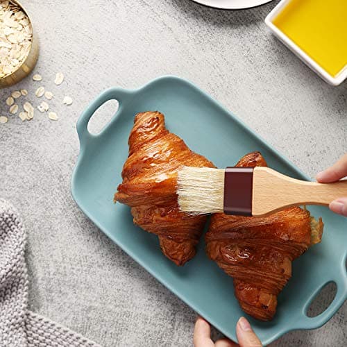 1 inch & 1.5 inch Pastry Brush Natural Boar Bristle Basting Brush Kitchen Oil Brush with Beech Wooden Handle and Hanging Rope String Grill BBQ Sauce Baster Baking Cooking Marinade Brushes (Pack of 2) 6