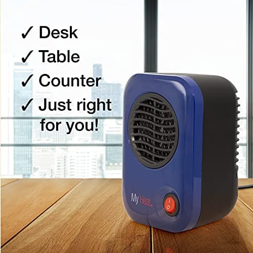Lasko 102 Space Heater, 3.8" x 4.3" x 6.1" tall, Blue 3