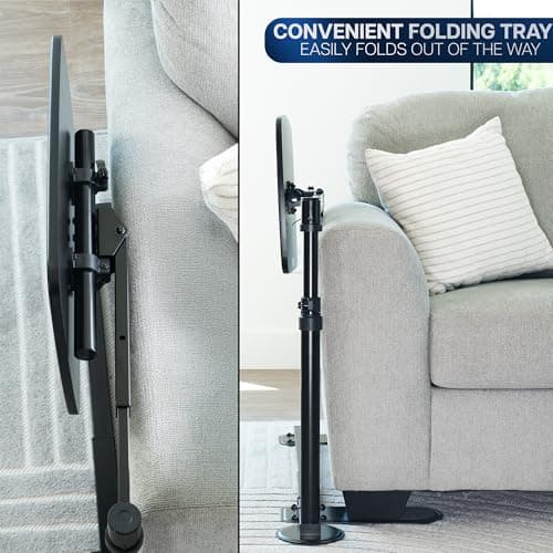 VIVO 20 inch Over Couch Swivel Table, Laptop Desk for Remote Work, Portable Recliner Workstation with Height Adjustable Swing Arm, Black, DESK-ST02C 6