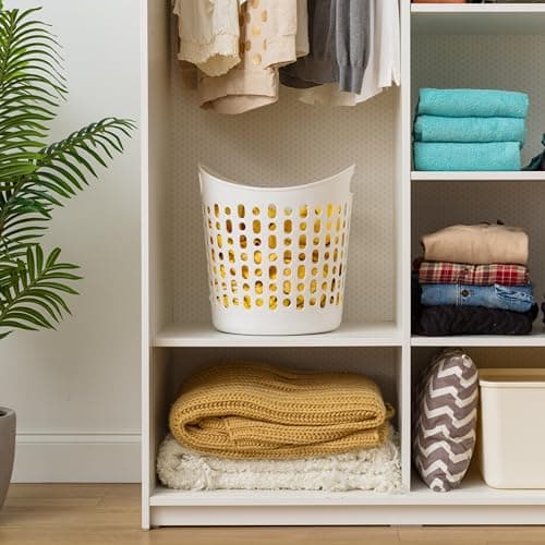 IRIS USA Laundry Basket Hamper, 27L Flexible Portable Plastic Dirty Clothes Bag with Ventilation Holes for Bedroom Bathroom Apartment Dorm Laundry Room Blankets Pillows Trinkets Organization, White 8