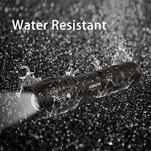 JARDLITE LED Emergency Handheld Flashlight, 4 Pack, Adjustable Focus, Water Resistant with 5 Modes, Best Tactical Torch for Hurricane, Camping, Dog Walking 6