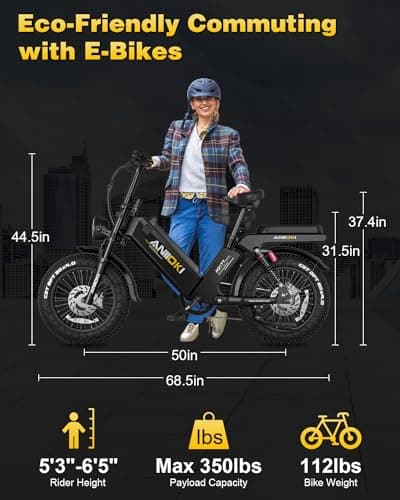 ANIIOKI eBike,AQ177 PRO MAX Electric Bike,48/52V 60Ah Electric Commuting Bike,200Miles Long Range, Peak 1200W Power Ebike, Electric Bicycle for Adults 5