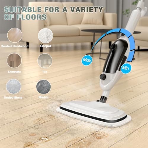 11-in-1 Steam Mop, Powerful Handheld Steam Cleaner for Home with 23FT Cord &15.2 OZ Water Tank, 3 Steam Modes MultiPurpose Steam Mop for Hardwood Floors, Clothes, Tile, Windows, Carpet 5