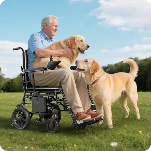 VERPAL 34lbs Lightweight Electric Wheelchair for Adults, 500W Foldable Electric Wheelchairs with 220 lbs Capacity, 12Ah 12.5 Miles All Terrain Power Wheelchair for Home, Hospital, Nursing Home, Park 9