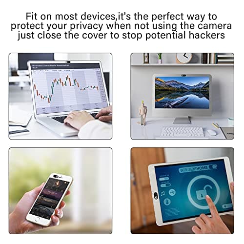 ZUCUCUC Laptop Camera Cover Slide, Phone Camera Cover Slide, 6 Pack Ultra Thin Webcam Cover Slide for Laptop, Desktop, PC, Tablet, Smartphone, Protect Your Privacy and Security(Black) 6