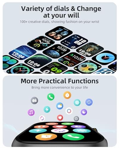 Parsonver Built-in GPS Smart Watch for Men Women with Bluetooth Calling, GPS Fitness Activity Tracker 100+ Sport Modes, Heart Rate Sleep Monitor, Waterproof Pedometer for Android & iPhone(Two Bands) 6