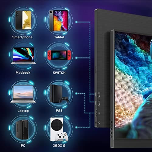 HONGO 2K 120Hz Portable Gaming Monitor, 16" 2560x1600 QHD 16:10 Portable Monitor for Laptop with VESA & Cover, HDR External Second Screen for PC Phone Switch 7