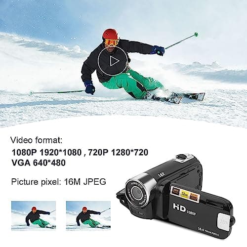 ASHATA Protable Video Camera Camcorder, 16MP 16X Zoom Digital Camera Recorder 1920x1080, 2.7" Screen 270 Rotary, Anti Shake Handheld DV Digital Camcorder for Students Teens Beginner 5