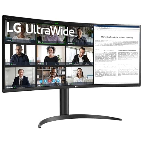 LG 34WR55QK-B 34-inch UltraWide WQHD (3440 x 1440) Curved Computer Monitor, 100Hz, 5ms, HDR10, Reader Mode, HDMI, DisplayPort, USB Type-C, Tilt/Height Adjustable Stand, Black 7