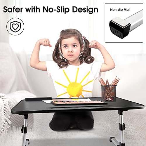 AirOpen Adjustable Laptop Lap Desk with Fan and Drawer, Stand for Bed, Couch, Floor (20.9" x 11.8", Black) - Fits Laptops up to 15.6" 6