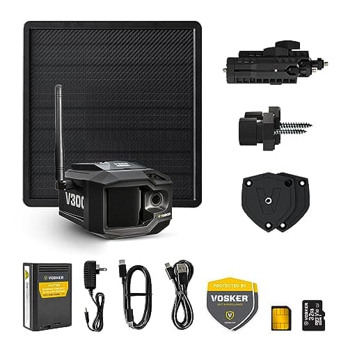 Vosker V300 Ultimate 4G-LTE Autonomous Outdoor Security Camera with External Solar Panel | High-Capacity 15,000 mAh External Solar Power Bank | SIM Cards Included | No WiFi Needed | Live Streaming 9