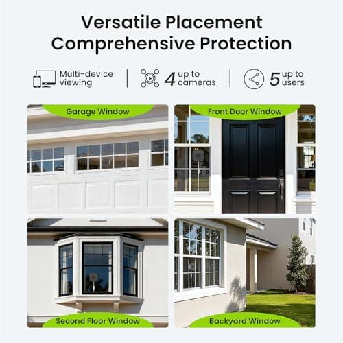 HOMIQ LIFE Window Security Camera 3MP 2K, Indoor WiFi Cameras 2.4GHz/5GHz with Colorvue AI Color Night Vision, Person Detection with Auto-Focus, 24/7 Recording Compatible with Alexa & Google Home 8