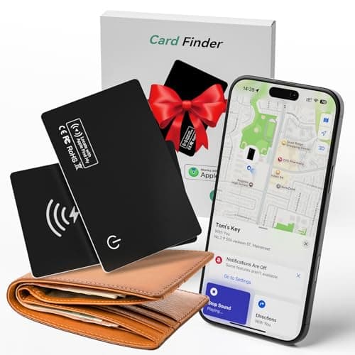 2026 Apple MFi Certified Air Card Tag Wallet Tracker Card - 0.07in Ultra Slim, IP68 Waterproof, Works with Find My (iOS Only), Bluetooth Tracking Device for Wallet, Keys, Luggage, Passport & Backpack