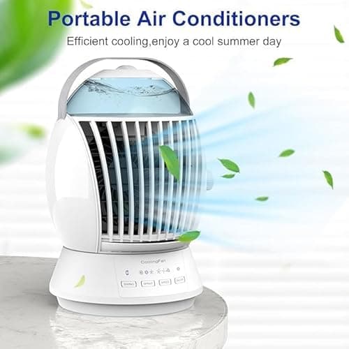Antetek Portable Air Conditioners Fan, 45° Oscillation, 3 Speeds, Small Mini Ac Unit for Bedroom - Air Cooler for Room - Car Ac - Mini A/C for Office Outdoor Camping 5