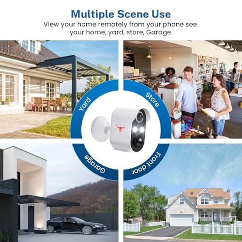 BotMelt 1080P Outdoor Security Camera Wireless, AI Human Detection, Live View, 2.4G WiFi, Home Security System, Instant Alerts, 2-Way Talk, Cloud Storage, Battery Powered 6
