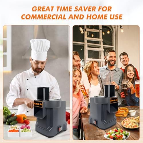 Anatole Electric Vegetable Dicer Slicer Commercial Food Processor Multifunctional Veggie Chopper Professional Heavy Duty Fruits Cutter with 2 Stainless Steel Blades for Carrot Potato Onion 100W 110V 6