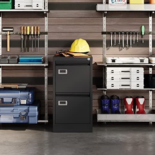 ZAOUS 2 Drawer File Cabinet with Lock, Metal Vertical File Storage Cabinet, 18" Deep Vertical Filing Cabinets for Home Office to Hanging A4 Legal/Letter Size, Assembly Required (2 Drawer - Black) 7