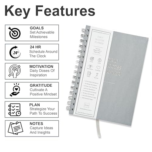 To-Do List Planner for ADHD/AUTISM - Daily Productivity, 90-Day Goals & Gratitude Journal - Task Organizer with Time Management - Simplify Tasks, 24 HR Schedule, Daily Motivational Quotes - School 6