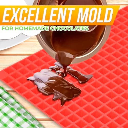 Non Stick Baking Cooking Mat - 16x11.5" Silicone Baking Mat, Fat Filtering Red Pyramid Design, for Roasting, BBQ & Pastry Making - Oven and Microwave Bacon Cooker Food Grade, Flexible & Easy-to-Clean 9