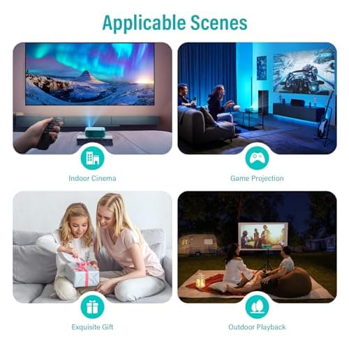 ksbaby Mini Projector WiFi Home Theater Portable Projector, Phones Can Be Connected to The Movie Projector Via WiFi or Via Data Cable, Compatible With Smartphone/ Tablet/ Laptop/ TV Stick/ USB Drive 5