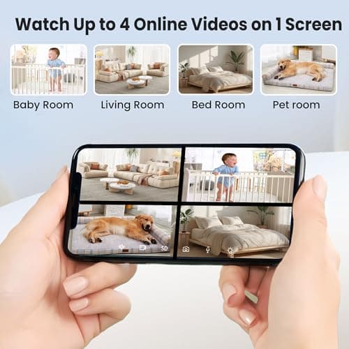 vebiliki Indoor Camera, 2K Cameras for Home Security with Color Night Vision & Siren, 2-Way Audio for Pet/Dog/Baby/Nanny, 2.4GHz WiFi Camera, Cloud & SD Card Storage, Works w/Alexa, Magnetic Base 7