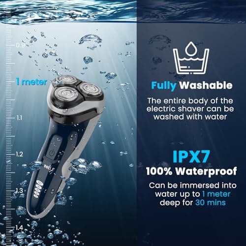 SweetLF Electric Razor for Men with Pop-Up Trimmer, IPX7 Waterproof Electric Shaver, Rechargeable Shavers for Men, Type-C, 120Mins Runtime, Plug & Play, Ideal for Christmas Presents 5