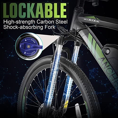 ANCHEER Hummmer Electric Bike for Adults 27.5'' Peak 750W Electric Mountain Bike/Ebike, 3 Hours Fast Charge, 55 Miles Electric Bicycle with 48v/499Wh Battery, LCD Display, 21/24 Speed Gears 5
