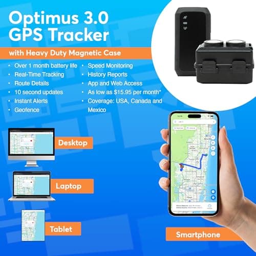 Optimus 3.0 GPS Tracker - Over 1 Month Battery - with Heavy Duty Waterproof Case and Powerful Magnets for Vehicles and Assets 5